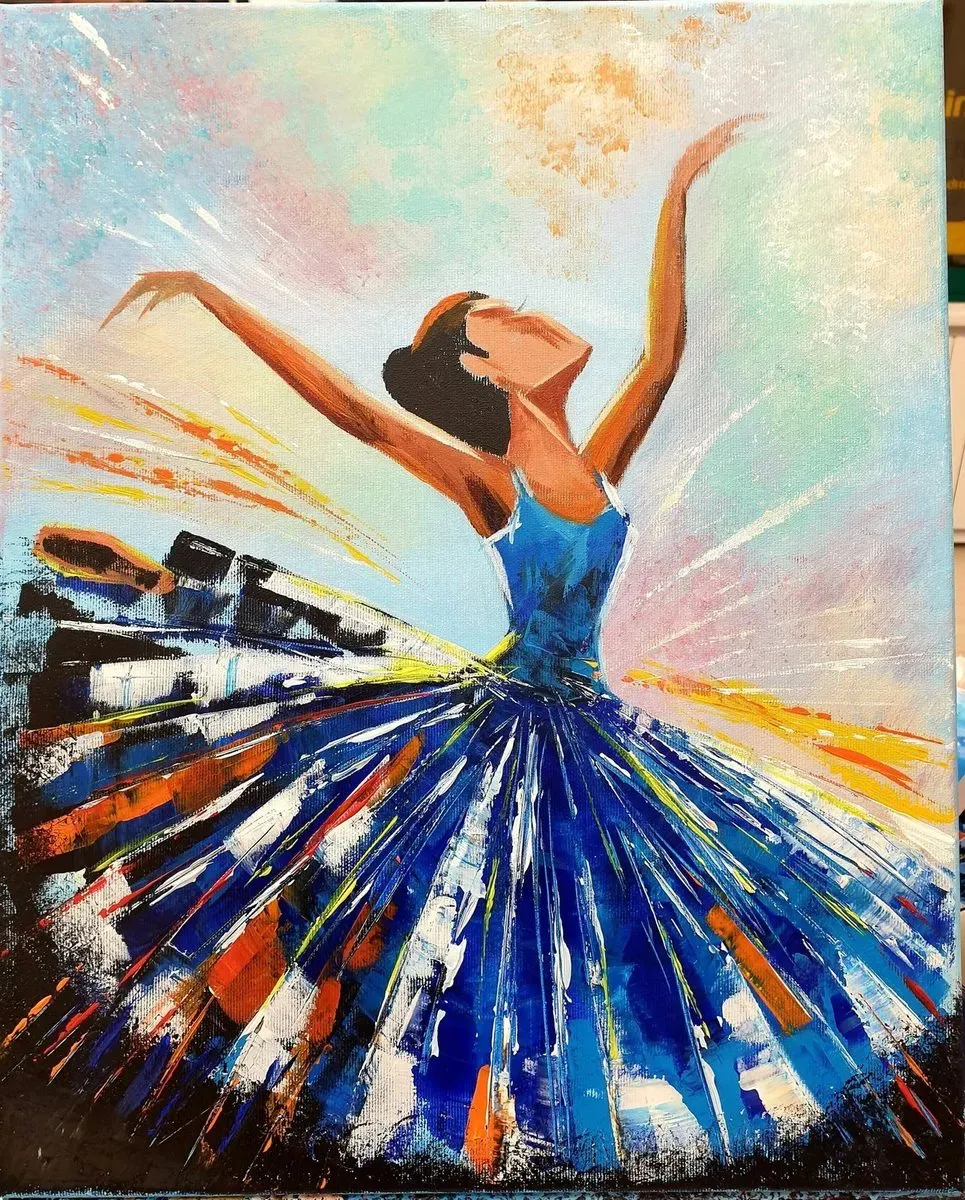Ballerina — ręcznie malowane płótno z Villi Nadezda w Pafos, które możemy wysłać pocztą