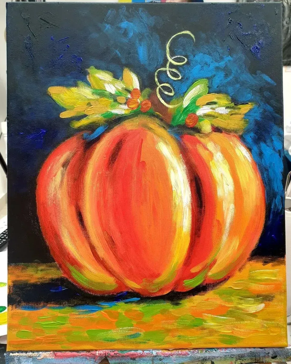 Pumpkin — ręcznie malowane płótno z Villi Nadezda w Pafos, które możemy wysłać pocztą